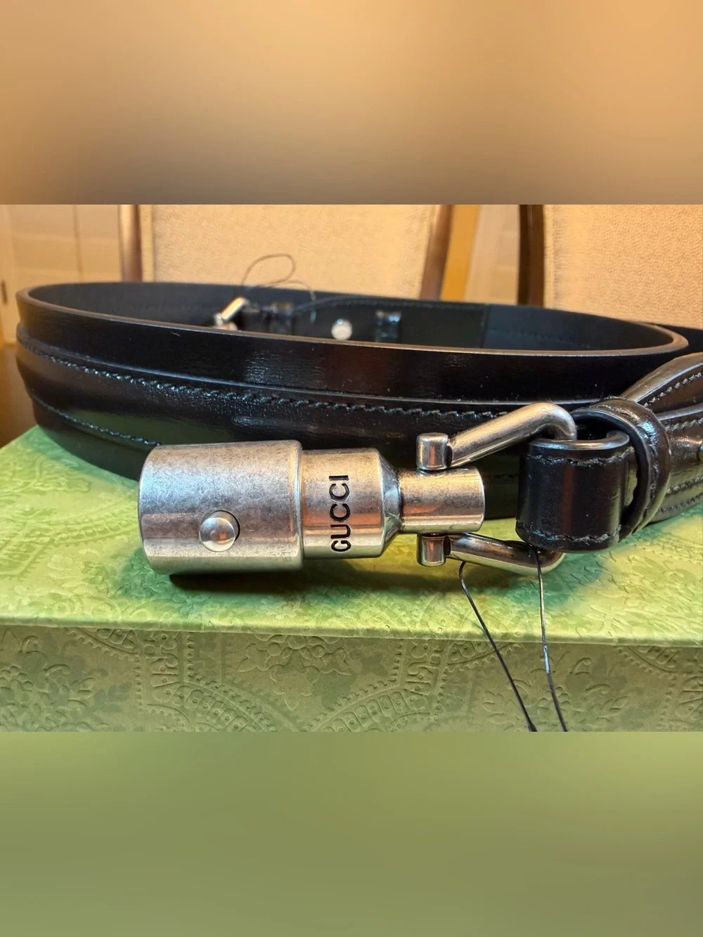 New Gucci Piston Logo Buckle Belt Black Size 40 / 100 cm Fits a Waist 36 - 40
